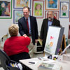 Adam Schiff Visits Xpress Art Center. 2010