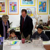 Adam Schiff Visits Xpress Art Center. 2010