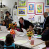 Adam Schiff Visits Xpress Art Center. 2010