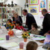 Adam Schiff Visits Xpress Art Center. 2010