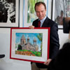 Adam Schiff Visits Xpress Art Center. 2010